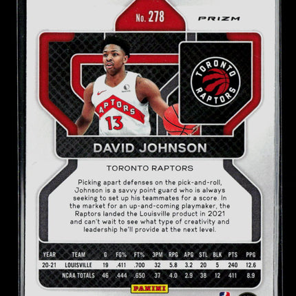 2021 Panini Prizm David Johnson #278 Green RC