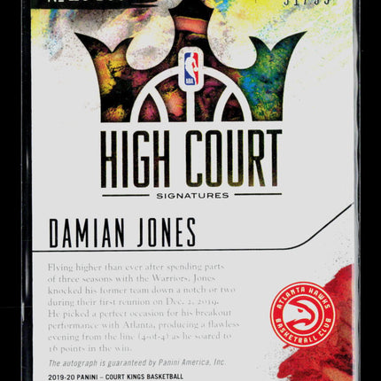 2020 Panini Court Kings High Court Signatures Damian Jones #HC-DJO 91/99 Auto