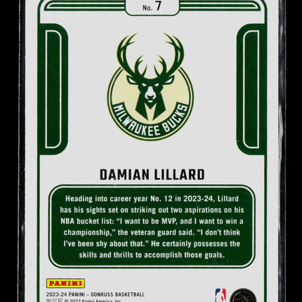 2023 Panini Donruss Complete Players Damian Lillard #7