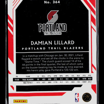 2021 Panini Chronicles Majestic Basketball Damian Lillard #364 055/249