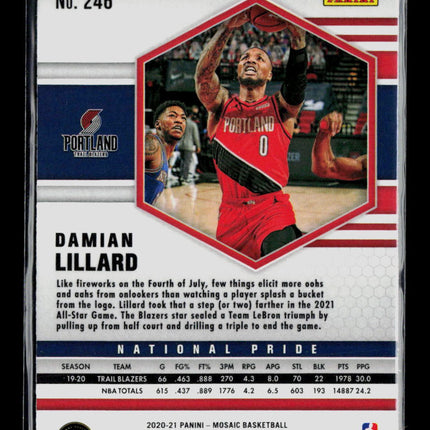 2021 Panini Mosaic Damian Lillard #246 National Pride