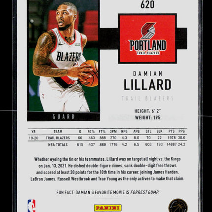 2021 Panini Chronicles Score Basketball Damian Lillard #620