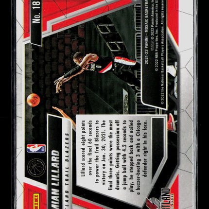 2022 Panini Mosaic Damian Lillard #18