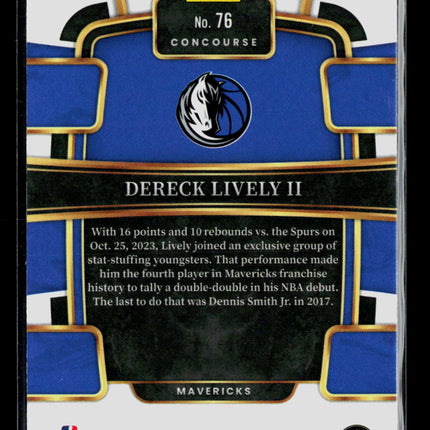 2024 Panini Select Basketball Dereck Lively II #76 Blue