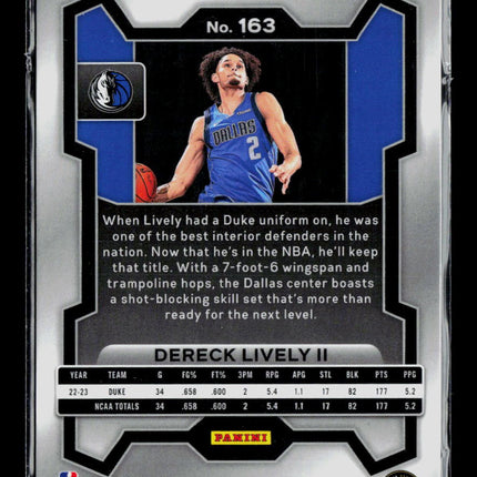 2023 Panini Prizm Dereck Lively II #163 Green