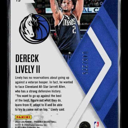 2024 Panini Phoenix Instant Phenom Dereck Lively II #19 RC 046/275