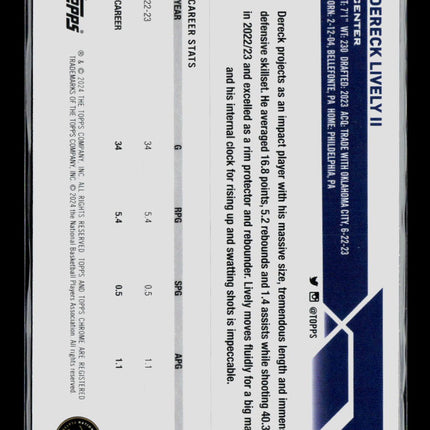 2024 Topps Chrome Dereck Lively II #92 Green RC