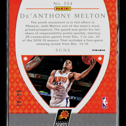 2019 Panini Chronicles Crusade De'Anthony Melton #554 18/99 RC Blue