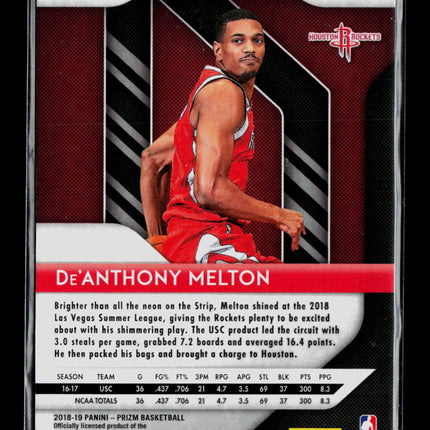 2018 Panini Prizm De'Anthony Melton #4 Green RC