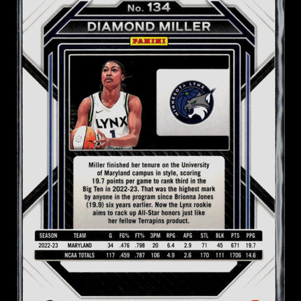 2022 Panini Prizm WNBA Diamond Miller #134 RC