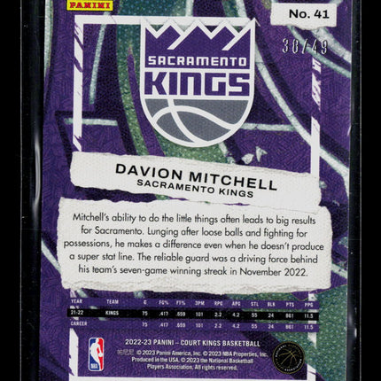 2023 Panini Court Kings Davion Mitchell #41 38/49