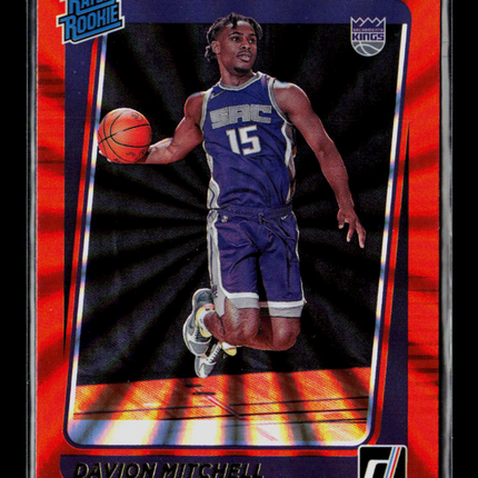 2021 Panini Donruss Davion Mitchell #205 Orange Laser