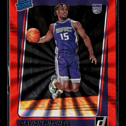 2021 Panini Donruss Basketball Davion Mitchell #205 Orange Laser