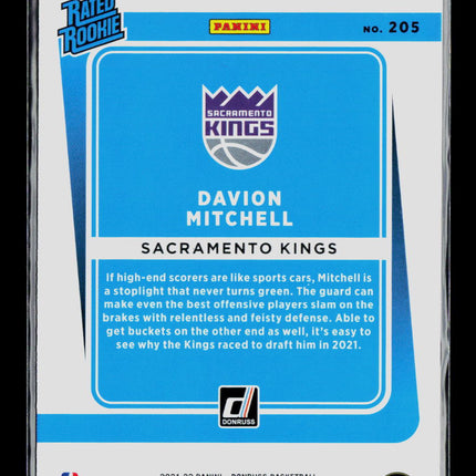 2021 Panini Donruss Basketball Davion Mitchell #205 Orange Laser