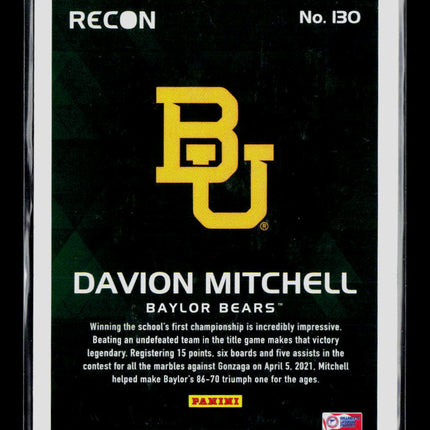 2021 Panini Chronicles Recon Draft Picks Davion Mitchell #130 RC