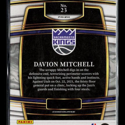 2022 Panini Select Davion Mitchell #23 Blue Prizm RC