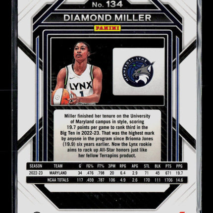 2022 Panini Prizm WNBA Diamond Miller #134 Black RC