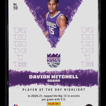 2022 Panini Player of the Day Davion Mitchell #59 RC