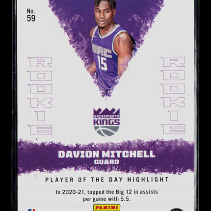2022 Panini Player of the Day Davion Mitchell #59 RC