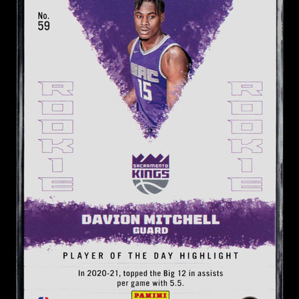 2022 Panini Player of the Day Davion Mitchell #59 RC