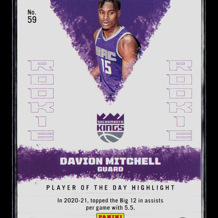 2022 Panini Player of the Day Davion Mitchell #59 RC