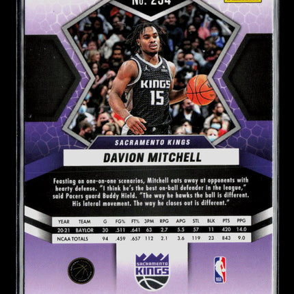 2022 Panini Mosaic Basketball Davion Mitchell #254 National Pride RC