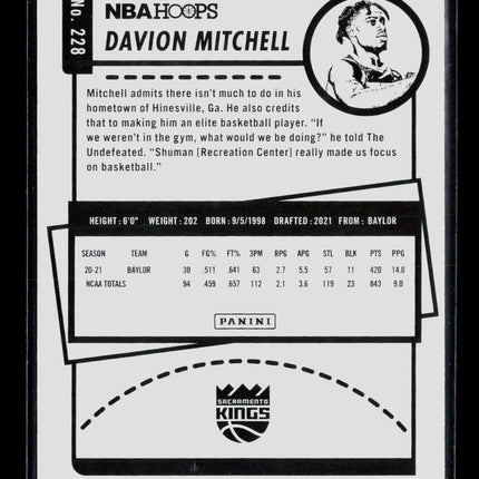 2021 Panini NBA Hoops Davion Mitchell #228 RC