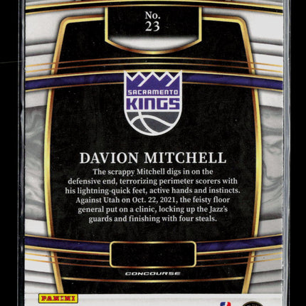 2022 Panini Select Concourse Davion Mitchell #23 RC