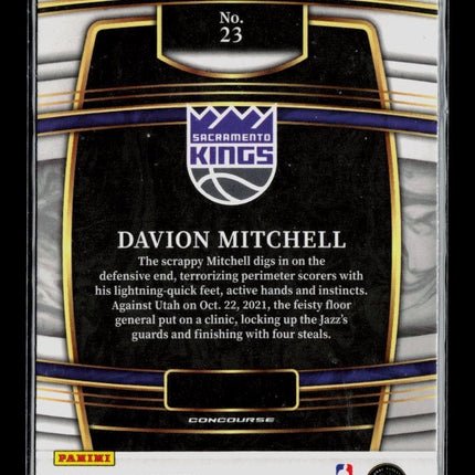2022 Panini Select Davion Mitchell #23 Concourse RC