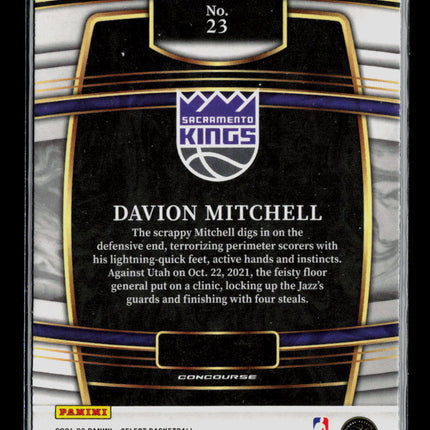 2022 Panini Select Davion Mitchell #23 Concourse RC