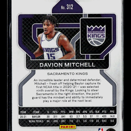 2021 Panini Prizm Davion Mitchell #312 RC
