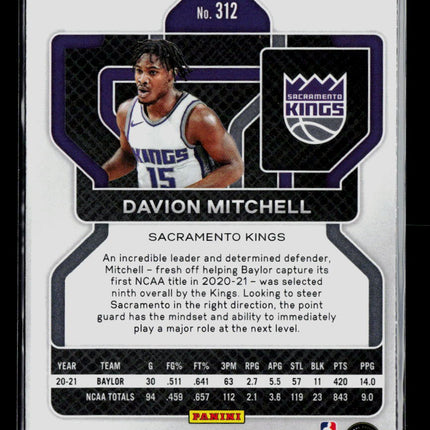 2021 Panini Prizm Davion Mitchell #312 RC