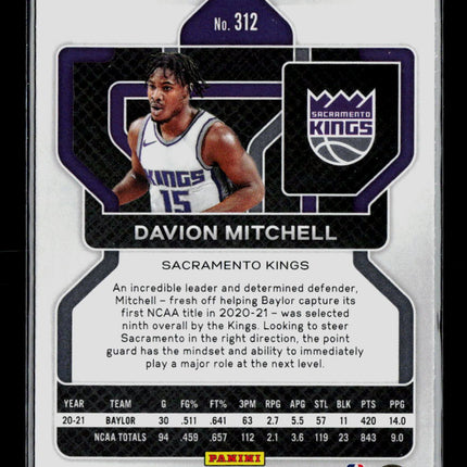 2021 Panini Prizm Davion Mitchell #312 RC