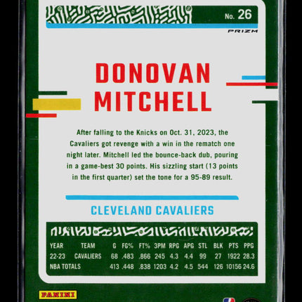 2024 Panini Donruss Optic Donovan Mitchell #26 Prizm Silver