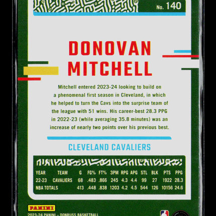 2023 Panini Donruss Donovan Mitchell #140 Green Laser