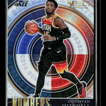 2021 Panini Select Numbers Donovan Mitchell #9 Silver