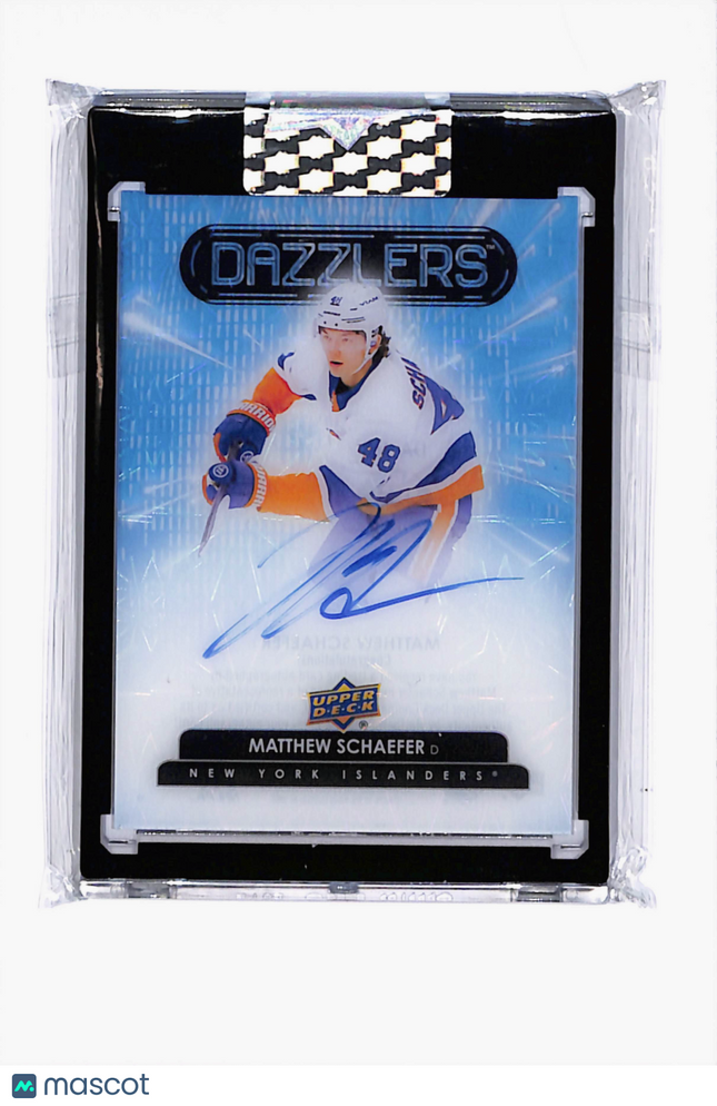2026 Upper Deck Clear Cut Hockey Dazzlers Matthew Schaefer #DA-MS Blue Auto
