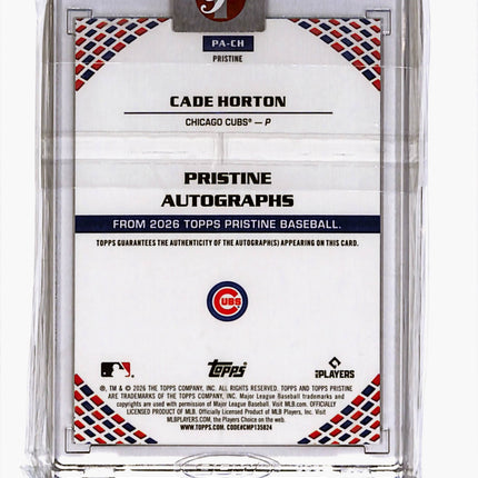 2026 Topps Pristine Cade Horton #PA-CH Auto