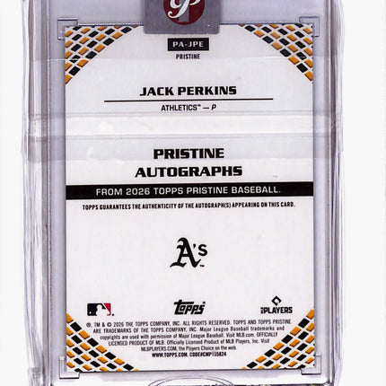 2026 Topps Pristine Jack Perkins #PA-JPE RC Auto
