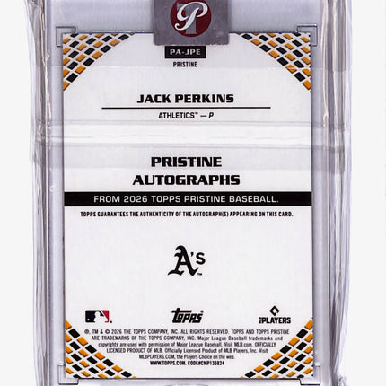 2026 Topps Pristine Baseball Jack Perkins #PA-JPE RC Auto /150