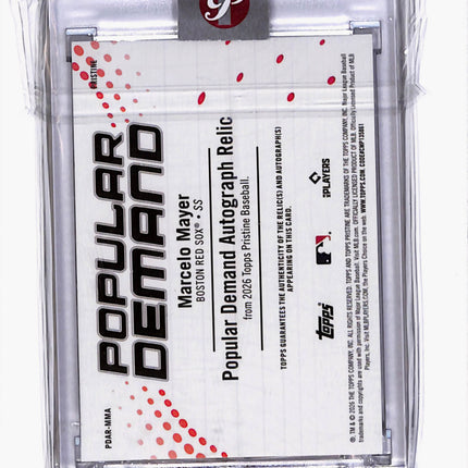 2026 Topps Pristine Popular Demand Marcelo Mayer #PDAR-MMA 10/50 Patch Auto