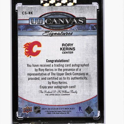 2025 Upper Deck Clear Cut UD Canvas Signatures Rory Kerins #CS-RK Auto