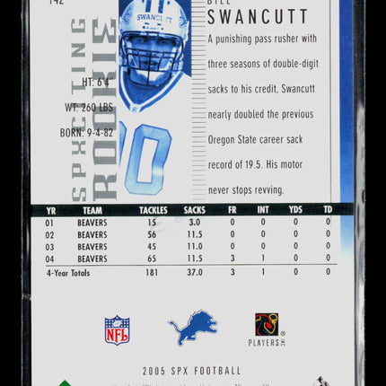 2005 Upper Deck SPx Football Bill Swancutt #142 0150/1199