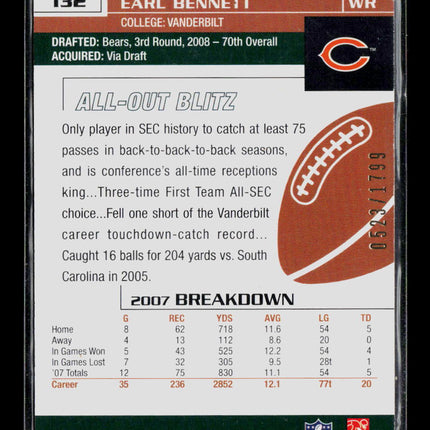 2008 Topps Stadium Club Earl Bennett #132 RC 0523/1799