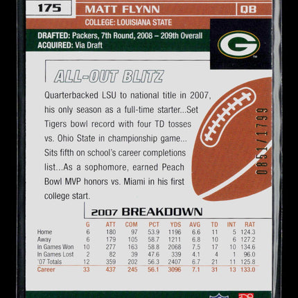 2008 Topps Stadium Club Matt Flynn #175 RC 0851/1799