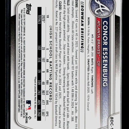2025 Bowman Draft Chrome Conor Essenburg #BDC-124 Purple Refractor 170/250
