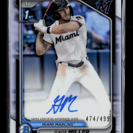 2024 Bowman Chrome Gage Miller #CPA-GM Refractor 474/499 Auto