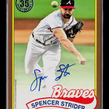 2024 Topps 1989 Topps Baseball Spencer Strider #89BA2-SST Gold 46/50 Auto