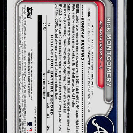 2024 Bowman Chrome Nick Montgomery #CPA-NMO Blue 1st Bowman 110/150 Auto