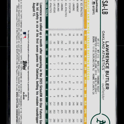 2024 Topps Chrome Sapphire Edition Lawrence Butler #CSA-LB Green RC Auto /99